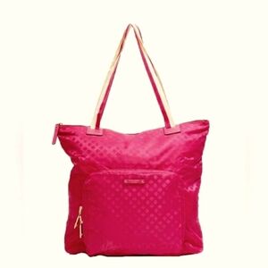 Kate Spade bon voyage raspberry Dark Pink Patterned Tote Shoulder Bag Purse
